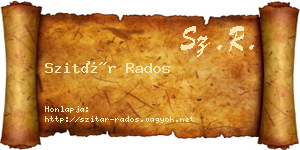 Szitár Rados névjegykártya